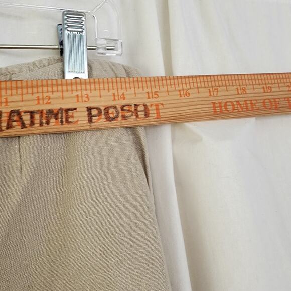 J.Jill Love Linen Pants Size XS Pockets Tan Beige Pedal Pushers Y2K Cleangirl - Picture 8 of 11